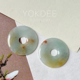 30.4 cts A-Grade Natural Tri-Colour Jadeite Donut Pair No. 180895