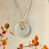 A-Grade White Jadeite Donut Pendant (Osmanthus Flower) No.172778