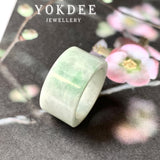 17.1mm A-Grade Natural Light Green Jadeite Archer Ring Band No. 161448