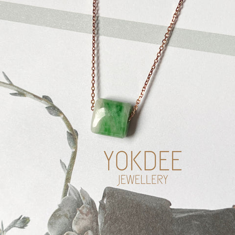 A-Grade Natural Moss On Snow Jadeite Barrel Pendant No.172269