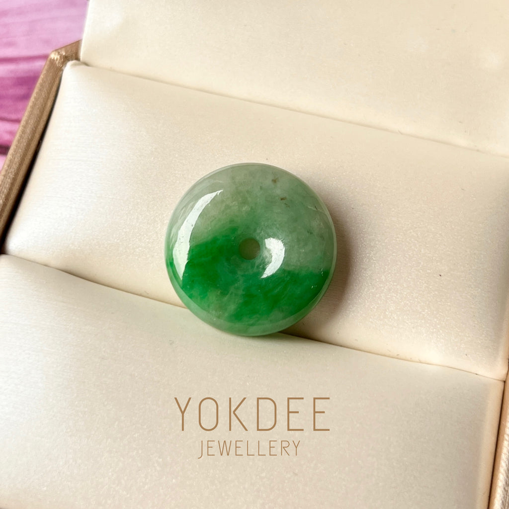 A-Grade Natural Imperial Green Jadeite Donut Pendant No.172290