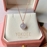 Icy A-Grade Lavender Jadeite Sphere Pendant (with diamonds) No.172291
