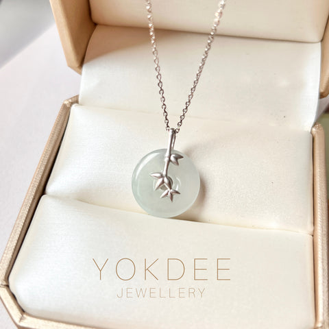 SOLD OUT: A-Grade Jadeite Donut Pendant (Bamboo) No.172456