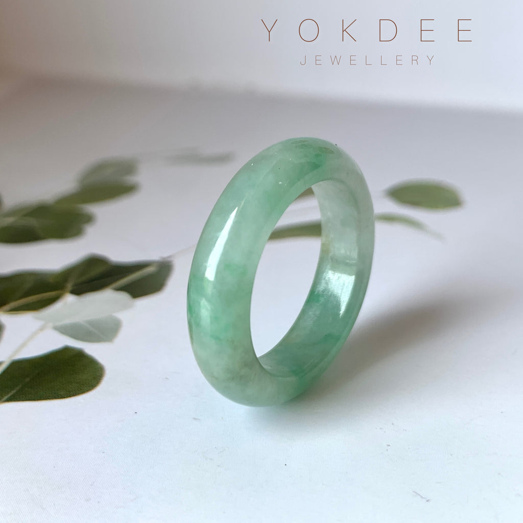 18.7mm A-Grade Natural Green Jadeite Abacus Band No.220685