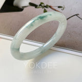 54.6mm A-Grade Natural Floral Jadeite Traditional Round Bangle No. 152137
