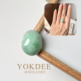 SOLD OUT: 8.1cts A-Grade Natural Moss on Snow Jadeite No.130470