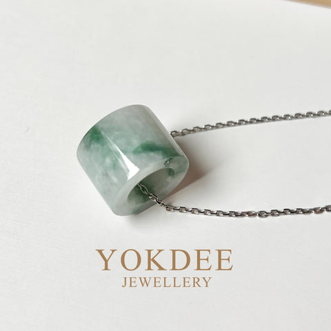 A-Grade Natural Floral Jadeite Barrel No.172435