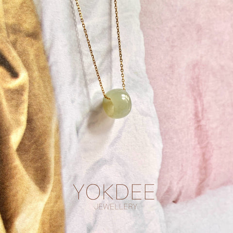 A-Grade Natural Greenish Yellow Jadeite Barrel No. 220537
