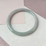 59.6mm A-Grade Natural Light Green Lavender Jadeite Traditional Round Slim Cut Bangle No. 152134