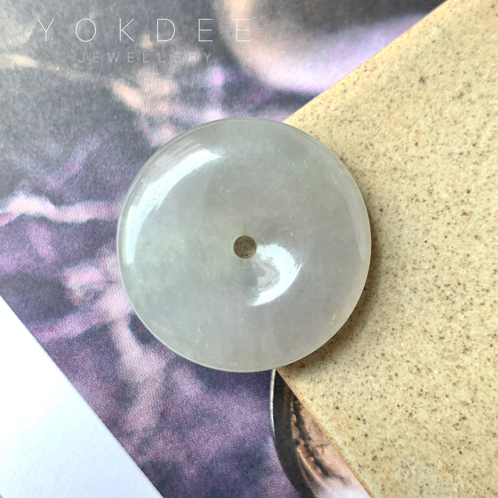 A-Grade Natural Lavender Jadeite Donut Pendant No.171317