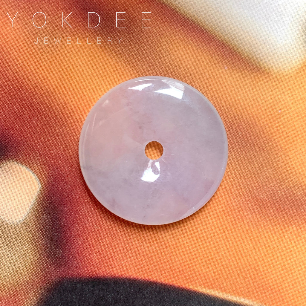 A-Grade Natural Lavender Jadeite Donut Pendant No.170522