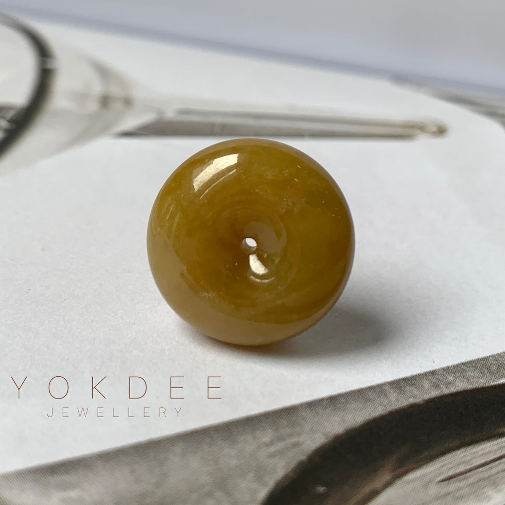 A-Grade Natural Yellow Jadeite Donut No.220692