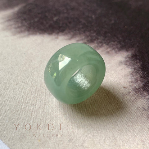 A-Grade Natural Bluish Green Jadeite Barrel Pendant No.220693