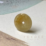 A-Grade Natural Yellow Jadeite Donut Pendant No.170974