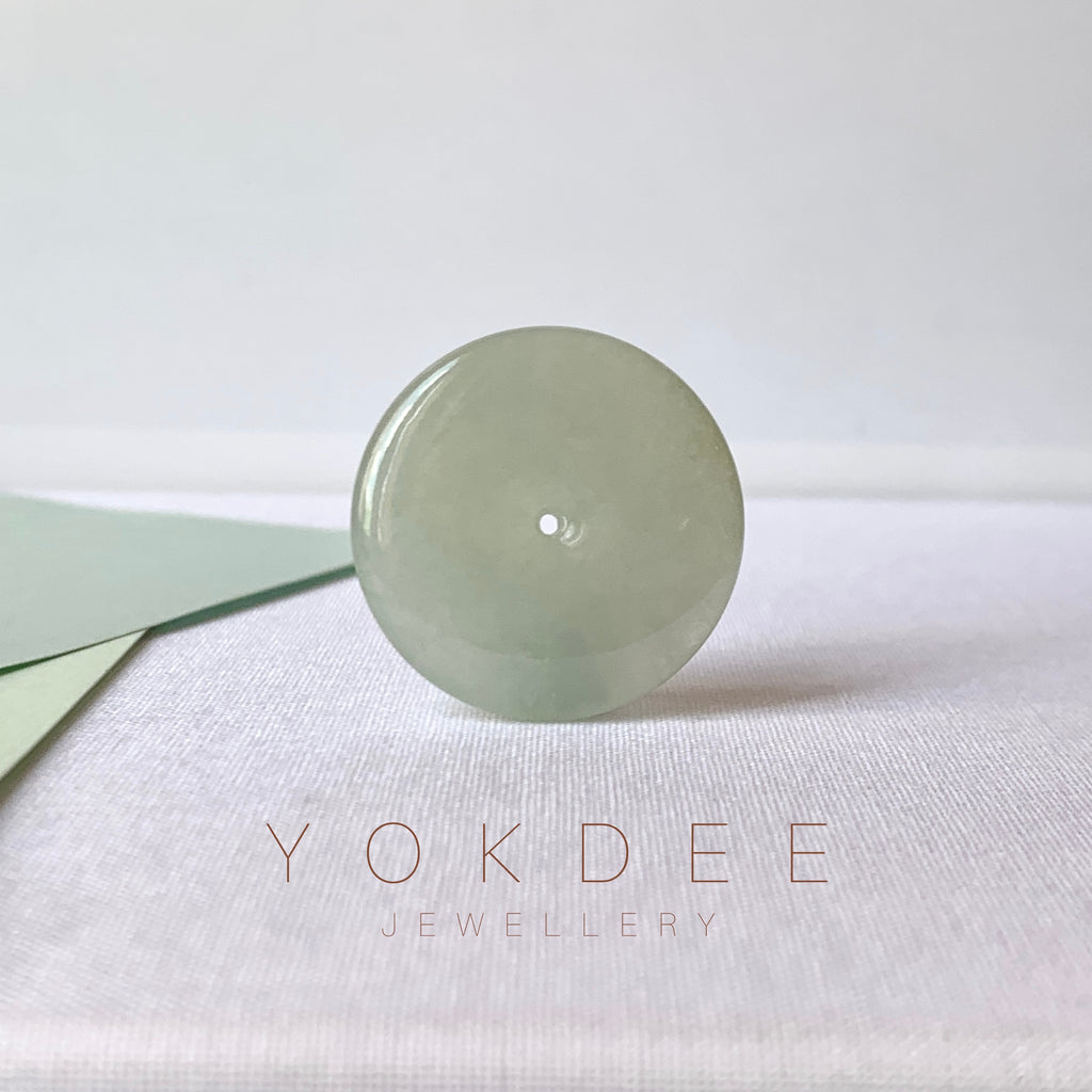 A-Grade Natural Light Yellowish Green Jadeite Donut No.171183