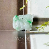 A-Grade Moss On Snow Jadeite Dragon Pendant No. 172992