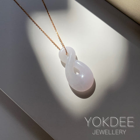 A-Grade Natural Lavender Jadeite Eternity Knot No.8 Pendant No.172594