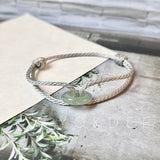 A-Grade Natural Bluish Green Jadeite Bagel on Infinity Silk Cord Bracelet No.190418