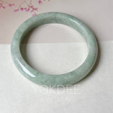 SOLD OUT: 66.8mm A-Grade Light Green Jadeite Modern Round Bangle No.152187