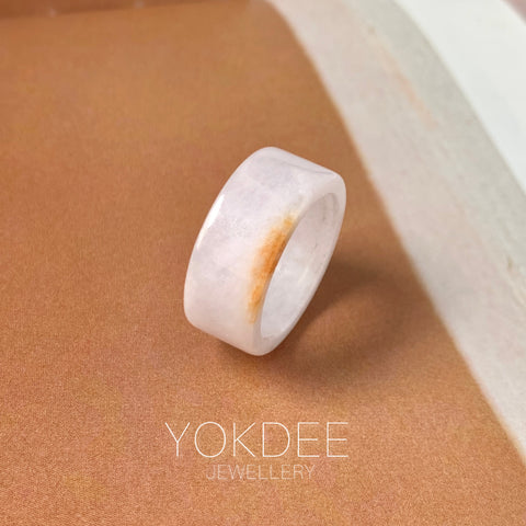 18.3mm A-Grade Natural Lavender Orange Jadeite Ring Band No. 220560
