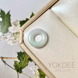 A-Grade Natural White Green Jadeite Bagel No.172888
