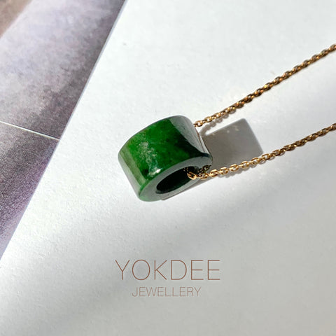 A-Grade Natural Imperial Green Jadeite Barrel No. 172013