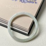 57.2mm A-Grade Natural Lavender Green Jadeite Traditional Round Slim Cut Bangle No.152075