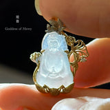 Icy A-Grade Natural Jadeite Goddess Of Mercy (Guan Yin) Pendant No.172818
