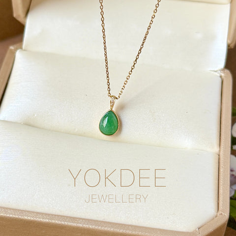 A-Grade Natural Imperial Green Jadeite Farbella Pear Pendant No. 172839