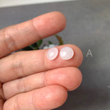 A-Grade Natural Pink Jadeite Round Cabochon Pair No. 130303