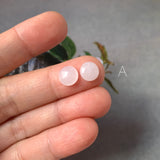A-Grade Natural Pink Jadeite Round Cabochon Pair No. 130303