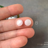 A-Grade Natural Pink Jadeite Round Cabochon Pair No. 130303
