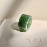 17.2mm A-Grade Natural Bluish Green Jadeite Archer Ring Band No. 161929