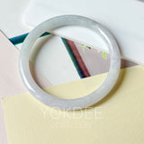 56.2mm A-Grade Natural Light Lavender Green Jadeite Traditional Round Slim Cut Bangle No. 152218