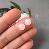 A-Grade Natural Pink Jadeite Round Cabochon Pair No. 130303