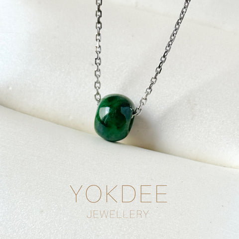 A-Grade Natural Floral Imperial Green Jadeite Barrel No.172841