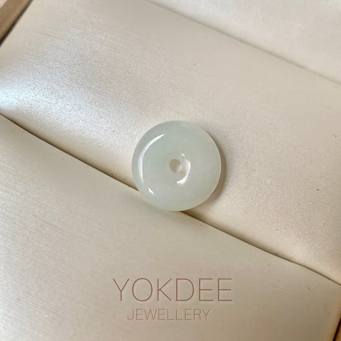 A-Grade Natural White Jadeite Donut No.172809