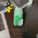 A-Grade Moss on Snow Jadeite Ruyi Pendant No. 170968