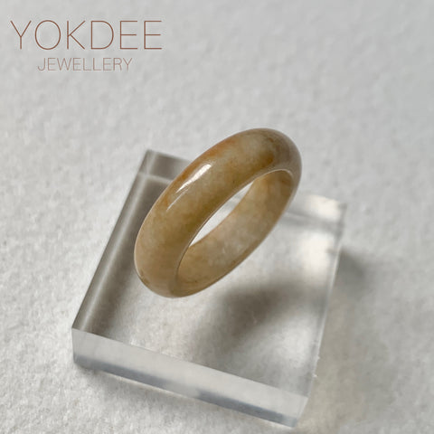 17.7mm A-Grade Natural Yellow Jadeite Ring Band No. 161893
