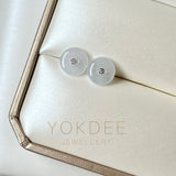 Icy A-Grade Natural Lilac Jadeite Donut Stud Earring No.180847