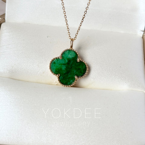 A-Grade Imperial Green Jadeite Clover Pendant No. 172721