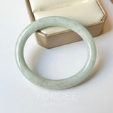 56.4mm A-Grade Natural Light Green Jadeite Traditional Oval Bangle No.152113