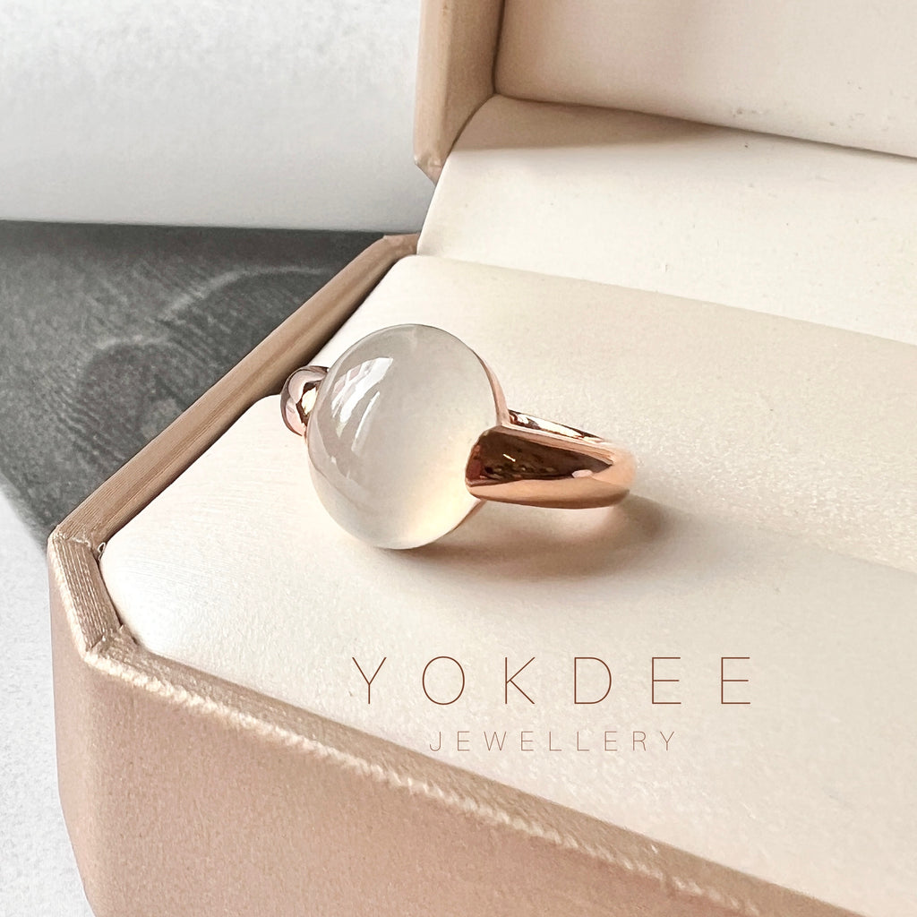 SOLD OUT: 17mm Icy A-Grade Natural Jadeite Duo Ring No.162325