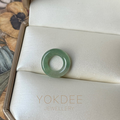 Icy A-Grade Natural Blue Green Jadeite Bagel Piece No. 172644