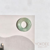 A-Grade Natural Bluish Floral Jadeite Bagel Piece No. 172668