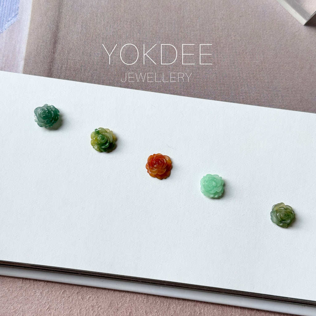 A-Grade Natural Multi-Colour Jadeite Rose Link Bracelet No.190506