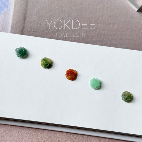 A-Grade Natural Multi-Colour Jadeite Rose Link Bracelet No.190506
