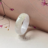 18mm A-Grade Natural White Jadeite Abacus Ring Band No.162546