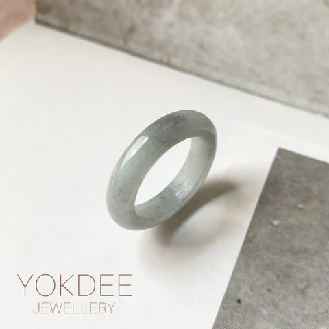 17.5mm A-Grade Grey Jadeite Ring Band No. 161825