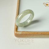 18.5mm A-Grade Natural Light Yellowish Green Jadeite Ring Band No. 162472